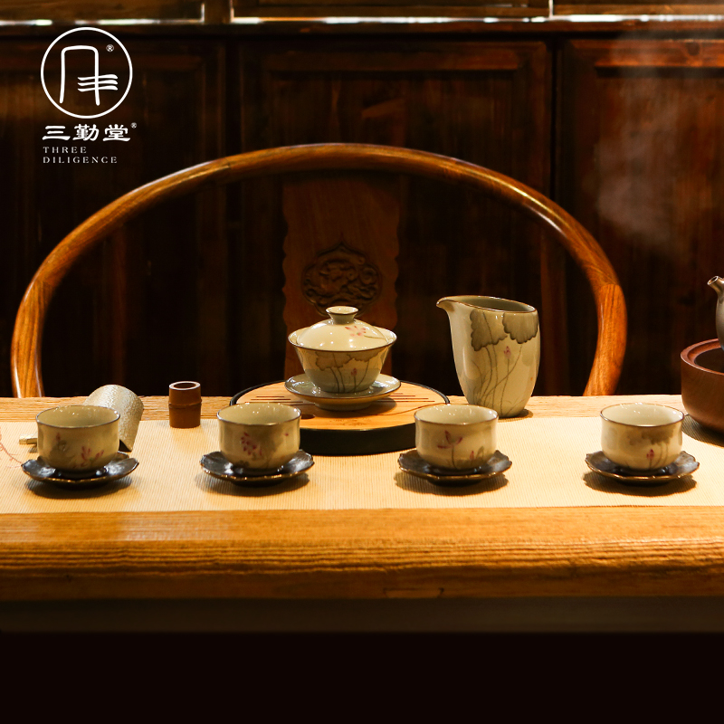 Three frequently hall up kung fu tea cups of jingdezhen ceramic sample tea cup cup S42222 poly real incense hand - made the master list