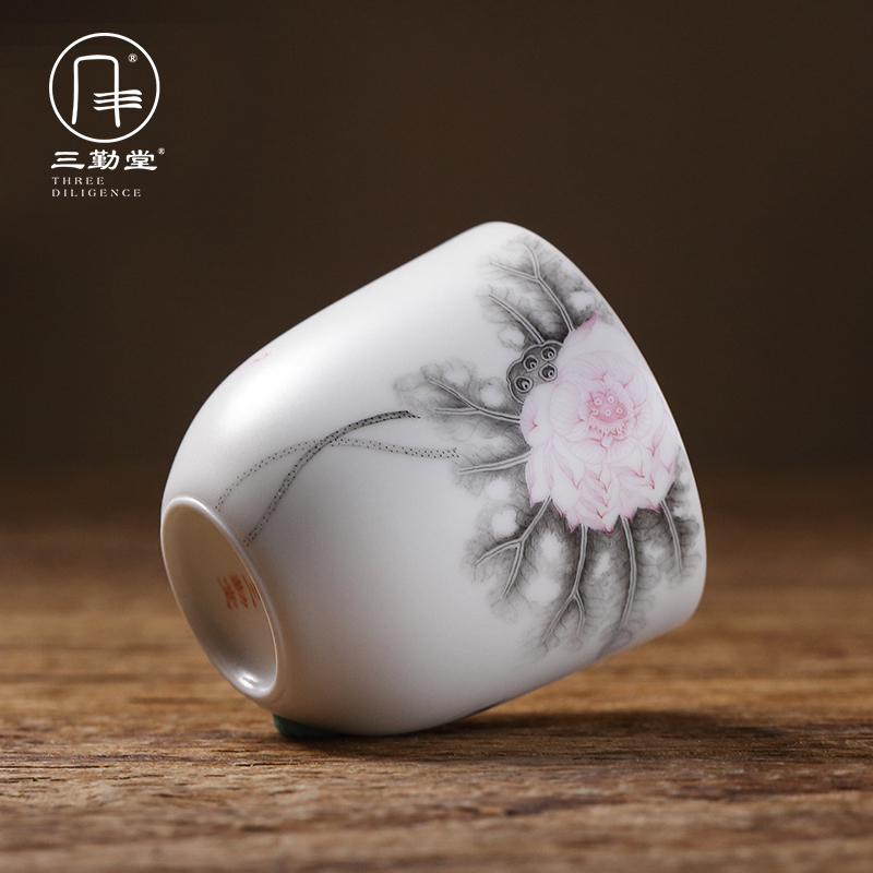 The three frequently ceramic cups sample tea cup color ink master cup single CPU jingdezhen kung fu tea set personal cup fragrance - smelling cup
