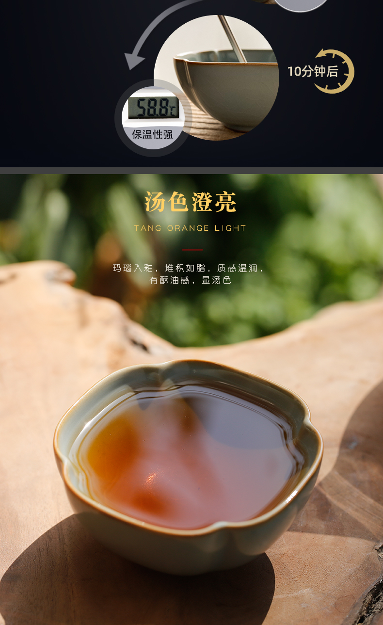 Three ru up market metrix who frequently hall cups sliced open may raise S44046 pu - erh tea cups of jingdezhen ceramic kung fu tea set single CPU