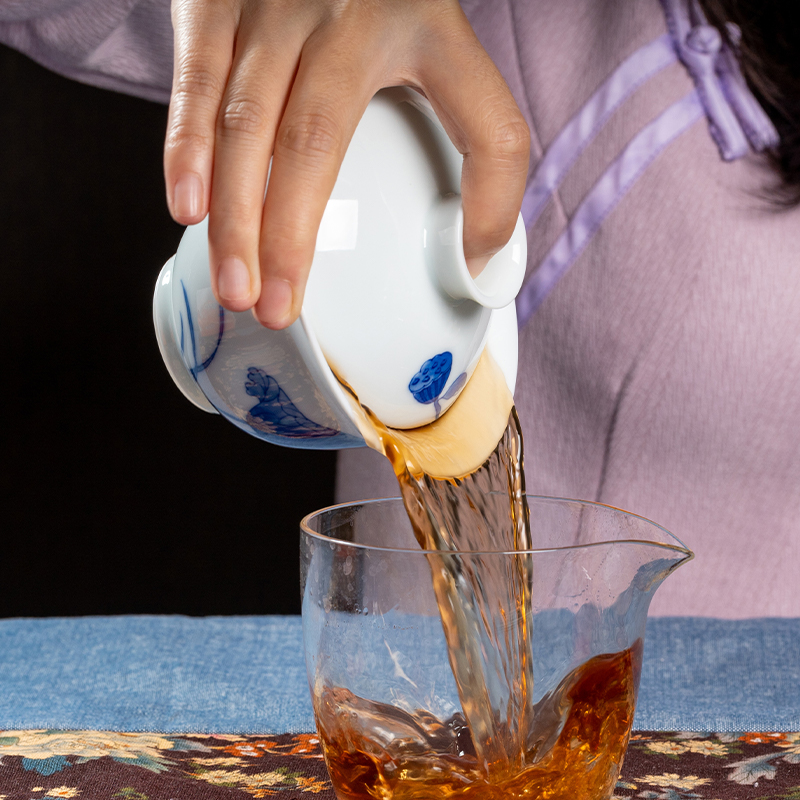 Three frequently hall tureen jingdezhen ceramic cups kung fu tea set hand - made oi - Lin large tea, only Three cups