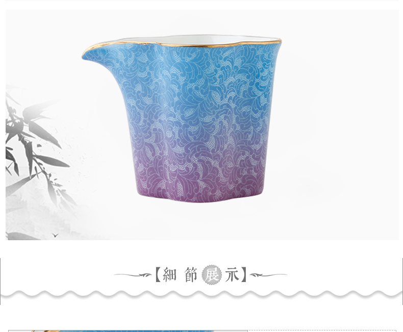 Three frequently hall, pick flowers, jingdezhen ceramic fair keller kung fu tea set points make tea tea is a cup of tea and a cup of sea S32034