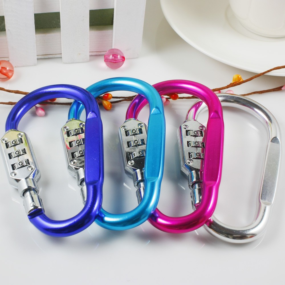 Large number of arched mountaineering buckle Quick hanging buckle D type buckle cabinet lock luggage student lock outdoor travel gear code lock-Taobao