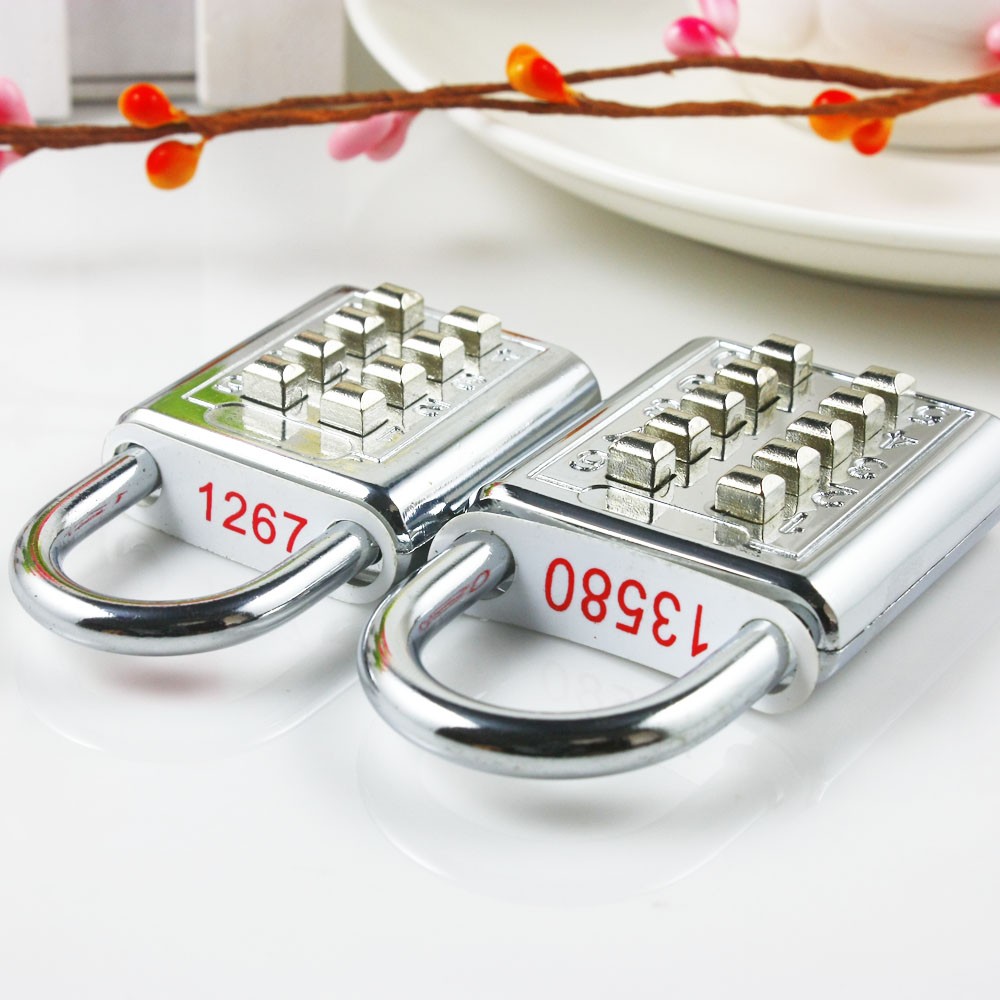 Simple and practical ten-digit eight-digit key combination lock 5 4-digit code padlock security anti-theft cabinet lock student lock