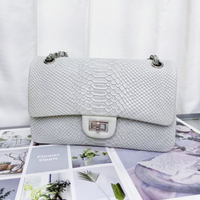 2025 Hot-Selling Yak Leather Small Gold Ball Chain Bag, Fashionable Light Luxury Shoulder Crossbody Bag, Cf Underarm Genuine Leather Bag