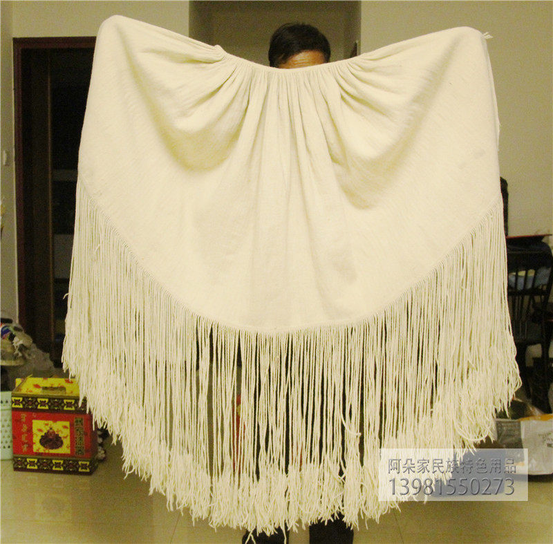 Sichuan Greater Liangshan Yi ethnic Chalva wool cloak with pure handmade ethnic minority clothing ornament