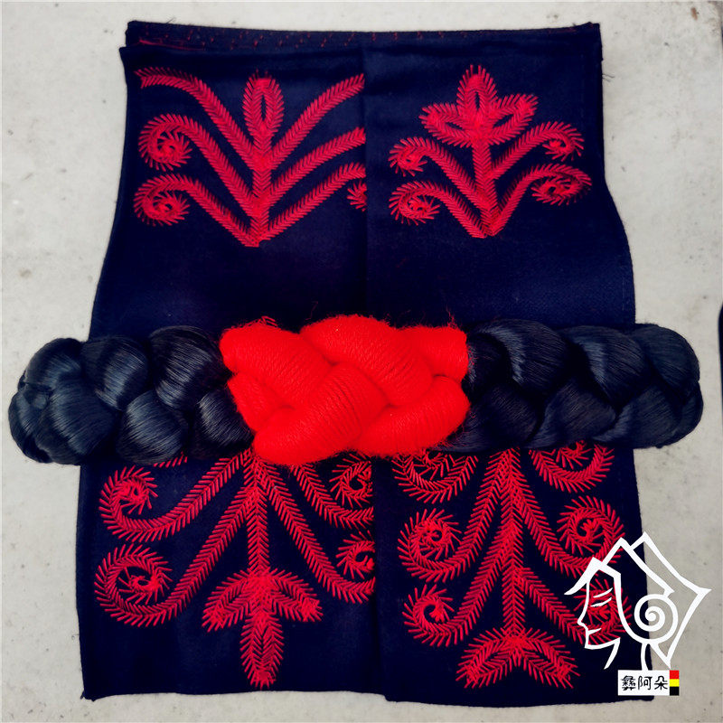 Liangshan Yi hat children's head decorated with red brides cap ganloi Embroidery Wagai Retro National Wind Video Props