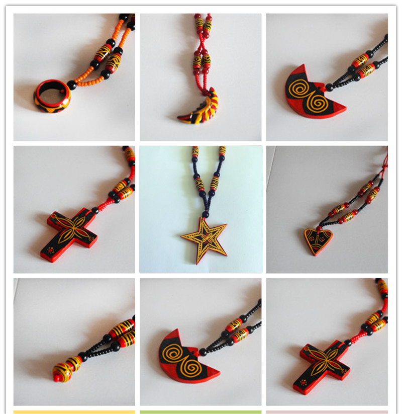 Daliang Mountain Yi ethnic necklace Gourd pendant Men's lacquerware red, yellow and black beads ornament Ethnic jewelry