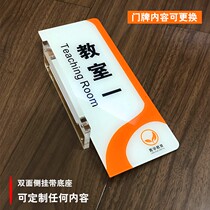 Double-sided side hanging acrylic classroom Department class school house number Office sign grade can be replaced and customized