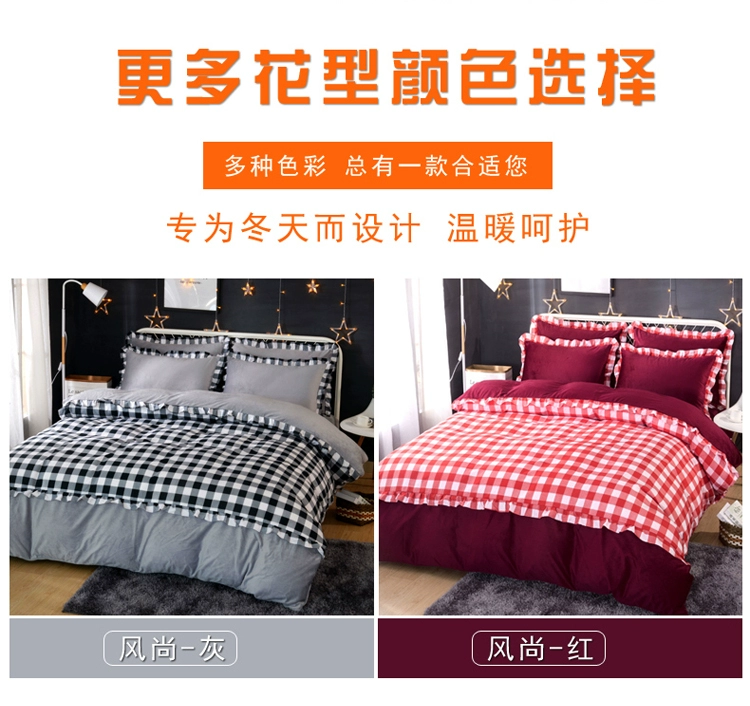 Chăn ấm pha lê dày đơn mảnh phiên bản Hàn Quốc của nhung san hô ab ab cotton dệt kim flannel 200x230 quilt 7x7 mền