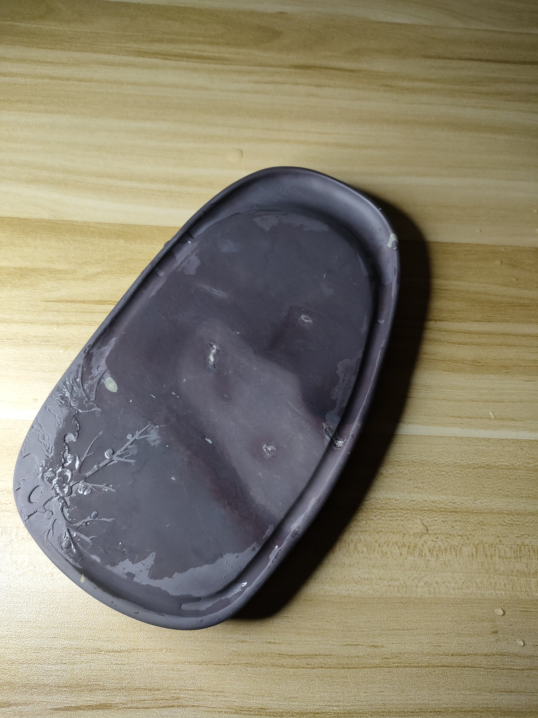 товар из китая 忠心端砚 真正三大名坑旧坑仔岩 鱼脑冻透底 天青质地 实用收藏