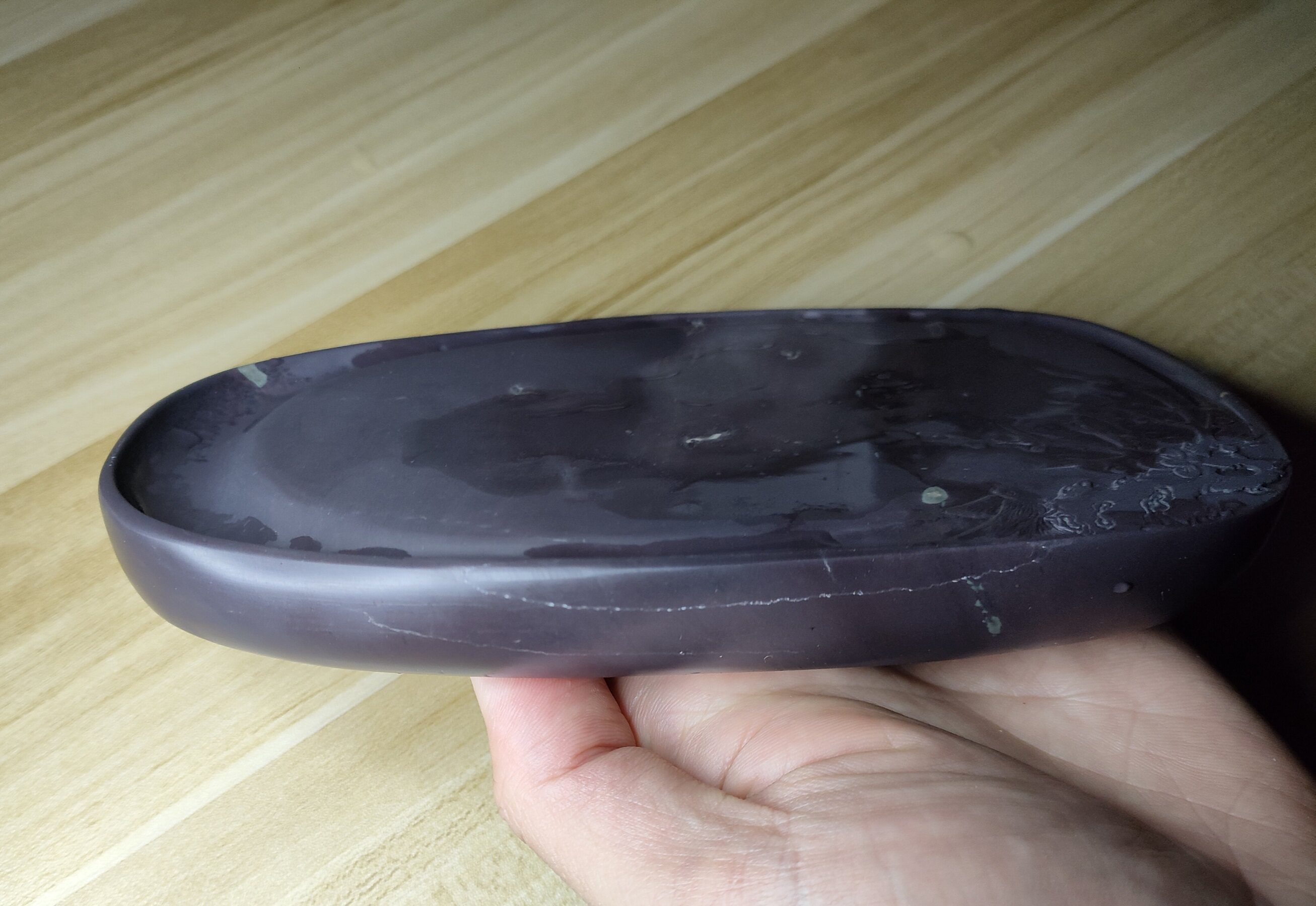 товар из китая 忠心端砚 真正三大名坑旧坑仔岩 鱼脑冻透底 天青质地 实用收藏