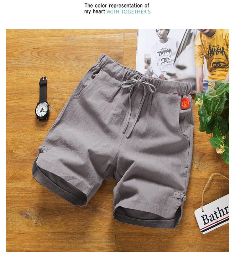 Mùa hè của nam giới Trung Quốc phong cách quần short cotton pajama quần năm quần mùa hè thường kích thước lớn loose home quần bãi biển quần