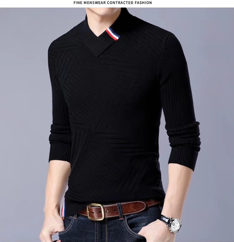 Áo len cashmere nam cổ chữ V mới chạm đáy áo Slim Erdos Áo len nam mùa đông co giãn áo len thủy triều áo sơ mi nam 