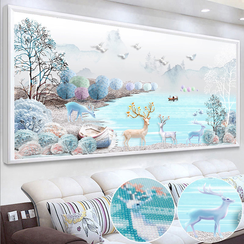 5D Elk fortune tree diamond painting 2021 full diamond new dot paste diamond cross stitch living room modern simple masonry show