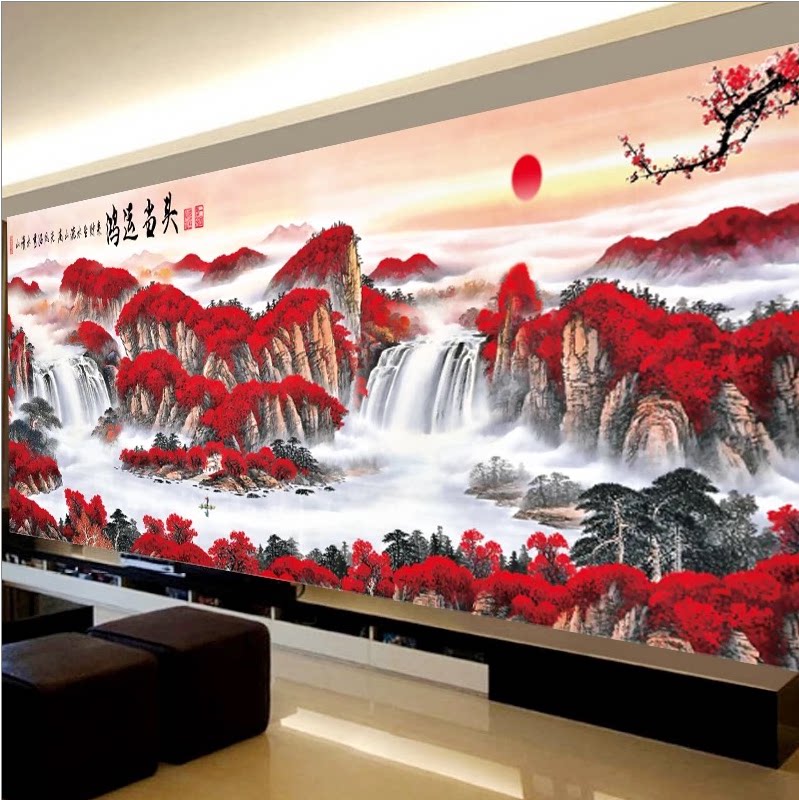 Cross Stitch Thread Embroidery 2021 New Embroidery Living Room Lucky Landscape Scenery Great Embroidery Manual Embroidery