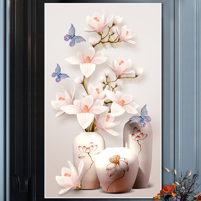 Diamond embroidery 2020 new diamond painting full of diamond living room magnolia Xuanguan vertical plate paste diamond cross embroidery masonry show