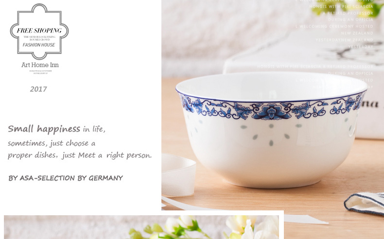 Jingdezhen ceramics ipads porcelain bowl set tableware rice bowls restoring ancient ways porringer combination of blue and white porcelain bowls to eat