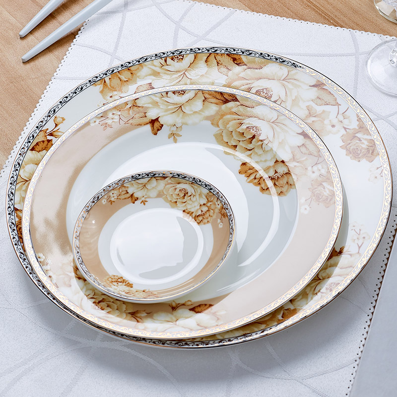 Jingdezhen ceramic tableware suit dishes suit creative household ceramic bowl bowl dishes eat bowl ltd. combination