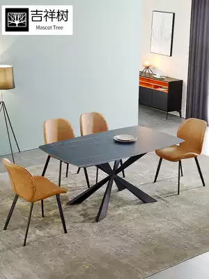 Nordic light luxury Rock board table simple modern household small apartment dining table and chair combination rectangular dining table