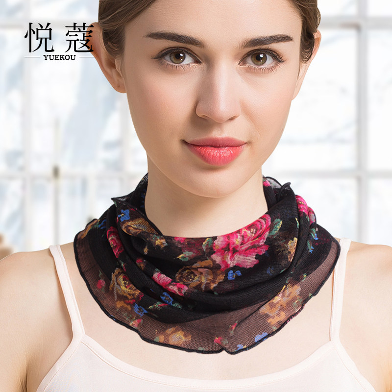 Spring and summer silk scarf female pullover thin scarf mulberry silk fake collar sunscreen breathable all-match small silk scarf neck cover