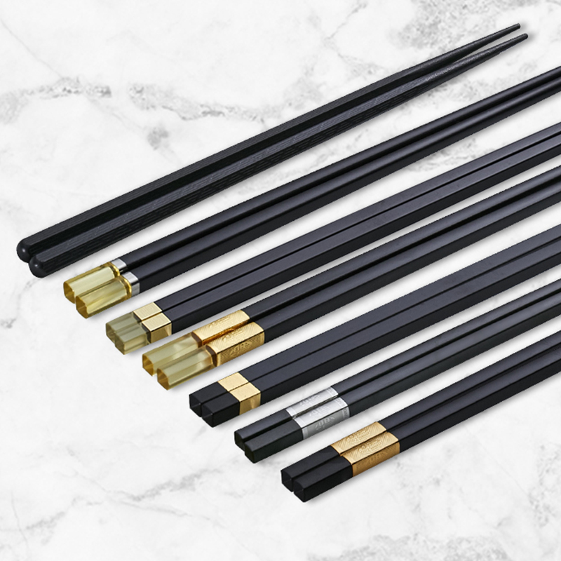 Onlycook suit Japanese household alloy chopsticks antiskid 10 pairs of chopsticks tableware extended chopstick restaurant easy to clean
