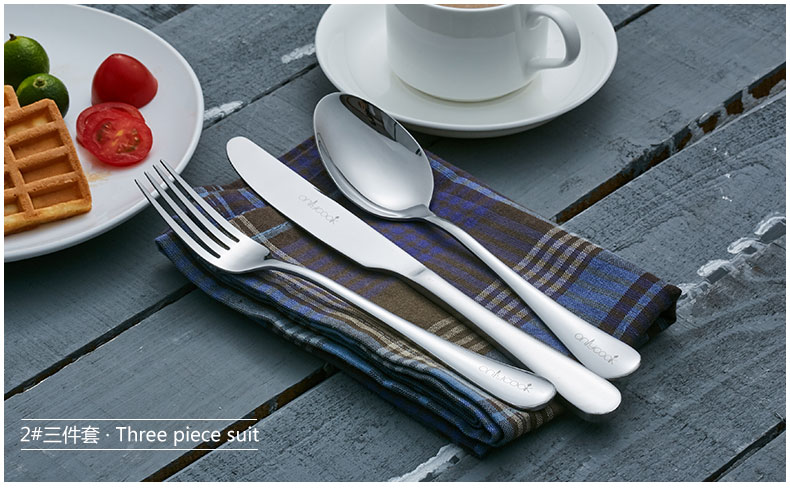 Onlycook hộ gia đình bằng thép không gỉ bộ dao kéo bít tết dao ba mảnh bộ dao Phong cách châu Âu Bộ đồ ăn phương Tây đĩa dùng 1 lần