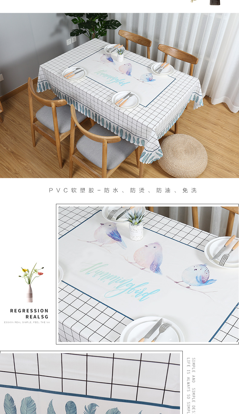 Khăn trải bàn màu đỏ in khăn trải bàn bằng vải không thấm nước chống vảy dầu chống thấm PVC dùng một lần bàn cà phê thảm mat khăn trải bàn bằng nhựa Bắc Âu - Khăn trải bàn khăn trải bàn oval