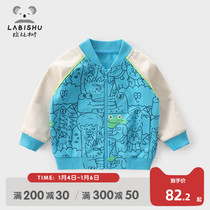 Rabbi tree childrens clothing boy coat 2022 Spring and Autumn new childrens casual loose top baby baseball suit