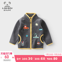 Rabi tree childrens clothing Boys  coat new baby casual spring and Autumn childrens style fleece cardigan top tide