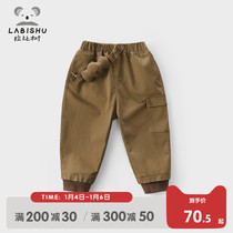 Rabbi tree childrens clothing boys casual pants 2022 spring new baby baby fashion trousers children loose pants