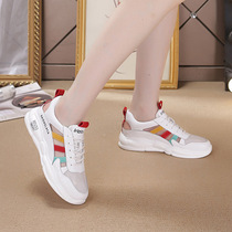 South Korea Genuine Leather Breathable Mesh Face Women Shoes 2022 Summer New Fashion 100 Hitch Small White Shoes Thick Bottom Casual Hollowed-out Sandals