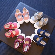  2020 autumn kindergarten indoor shoes baby canvas shoes Korean version of soft-soled childrens shoes autumn shoes 3 girls cloth shoes 5 years old