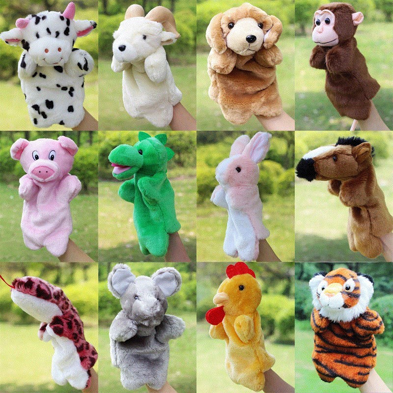 Baby Puppet Teaching Props Small Cat Hands Puppets Toy Animal Gloves Big White Rabbit Small Pig Doll Performance Props