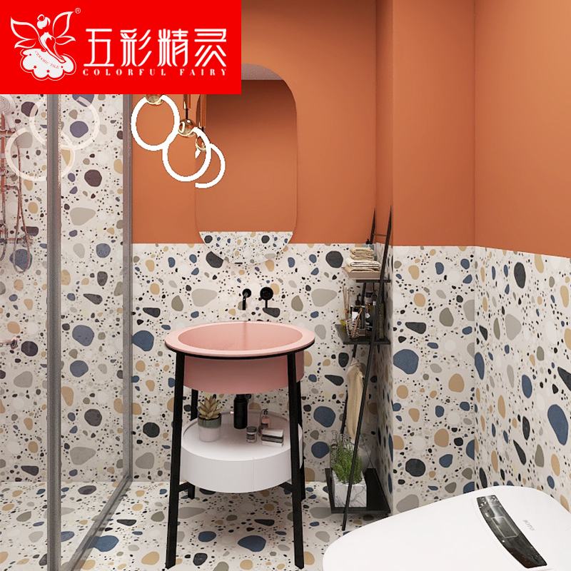 Terrazzo floor tiles powder room kitchen non-slip tiles living room balcony courtyard clothing store antique tiles 600*1200