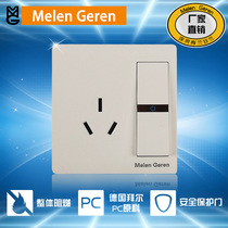 Wall 86 type switch socket panel air conditioning water heater plug with switch one open single control three hole 16A socket