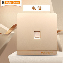 Type 86 concealed wall switch socket Twilight gold panel home phone socket wall one communication socket