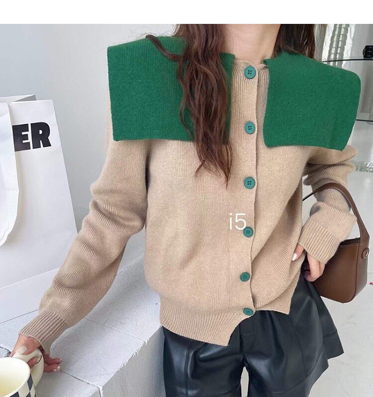 Knitted sweater Spring and Autumn 2022 new design sensibility small size small size coat tide