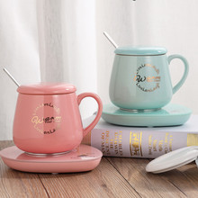 【带勺盖】陶瓷咖啡杯暖暖杯马克杯