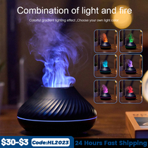 Portable aroma diffuser Simulation Flame USB Ultrasonic Humi