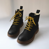 Wool female plus velvet Martin boots snow boots foreign trade original single shoes retro classic leather short boots warm large cotton shoes