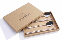 Stainless steel spoon chopsticks tableware supplies four Western food sets