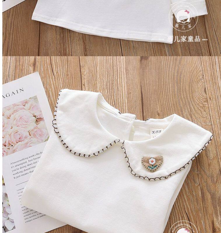 Girls Lace Lapel Long Sleeve T-Shirt - Cute Baby Pullover Spring Top O1CN016nhLXW1owPgVj5ISb !!1853225289