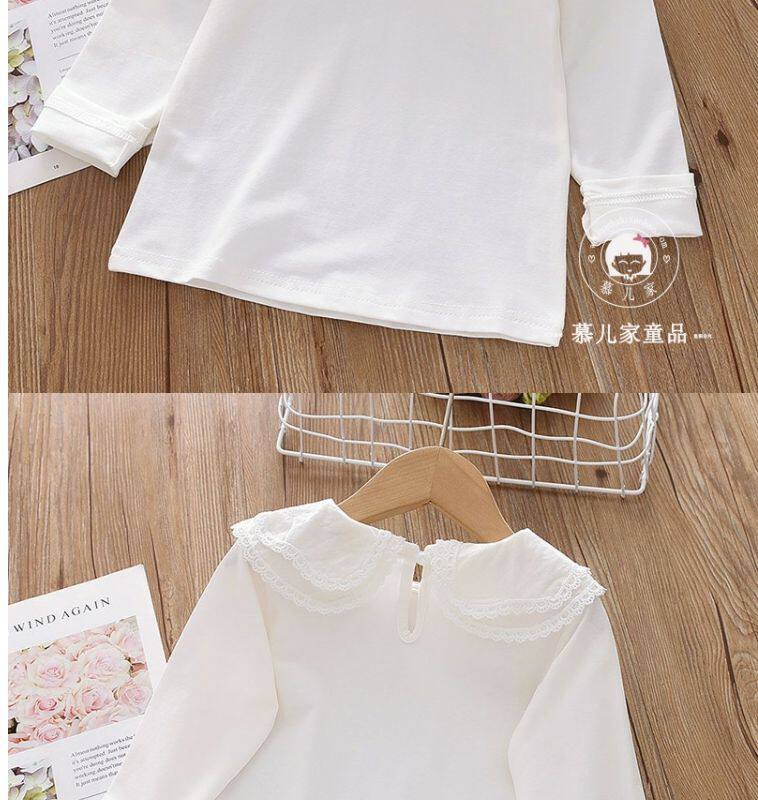 Girls Lace Lapel Long Sleeve T-Shirt - Cute Baby Pullover Spring Top O1CN01KfY2SS1owPgMPIdix !!1853225289