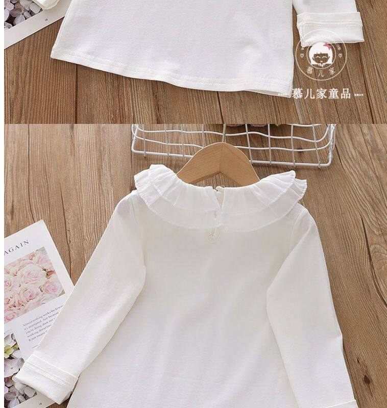 Girls Lace Lapel Long Sleeve T-Shirt - Cute Baby Pullover Spring Top O1CN01cv5ARO1owPgWqBHgQ !!1853225289