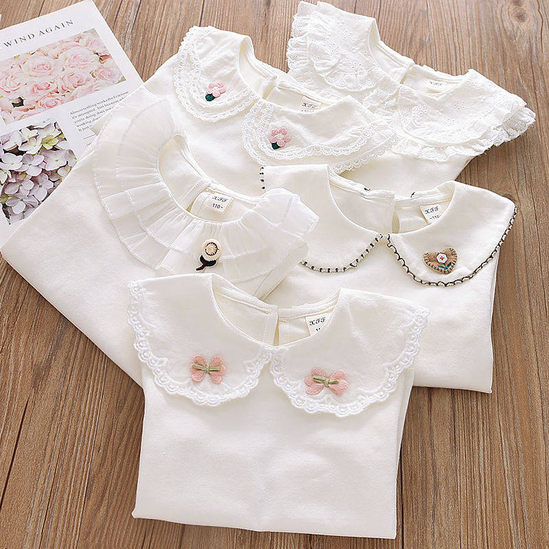 girls lace lapel long sleeve t shirt cute baby pullover spring top girls lace lapel long sleeve t shirt cute baby pullover spring top