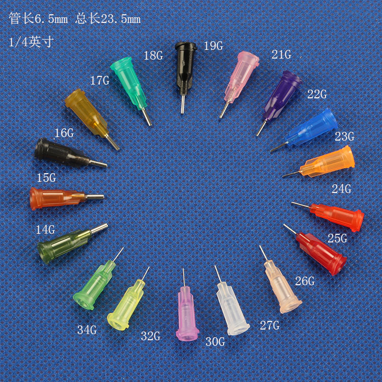 14-32G Screw 1 4 inch 6.5mm Flat Needle Dispensing Needle Stainless Steel Plastic Dispensing Needle Bayonet