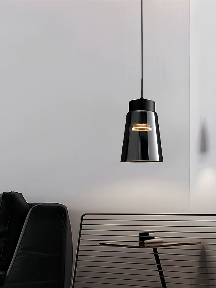 French Minimalist Small Chandelier, High-End, Light Luxury, Liftable Room, Bedroom, Bedside Atmosphere Light, Electroplated Glass