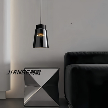 French Minimalist Small Chandelier, High-End, Light Luxury, Liftable Room, Bedroom, Bedside Atmosphere Light, Electroplated Glass