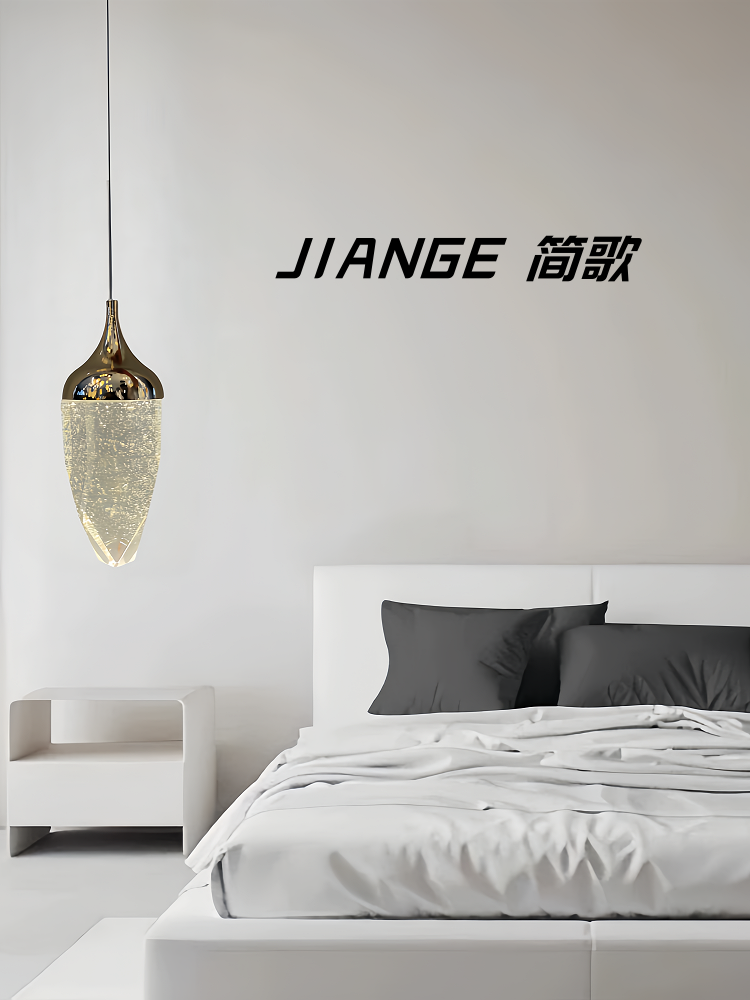 Light Luxury Crystal Small Chandelier Post-Modern Living Room Background Bedroom Bedside Normcore Simple Atmosphere Art Long Line Chandelier