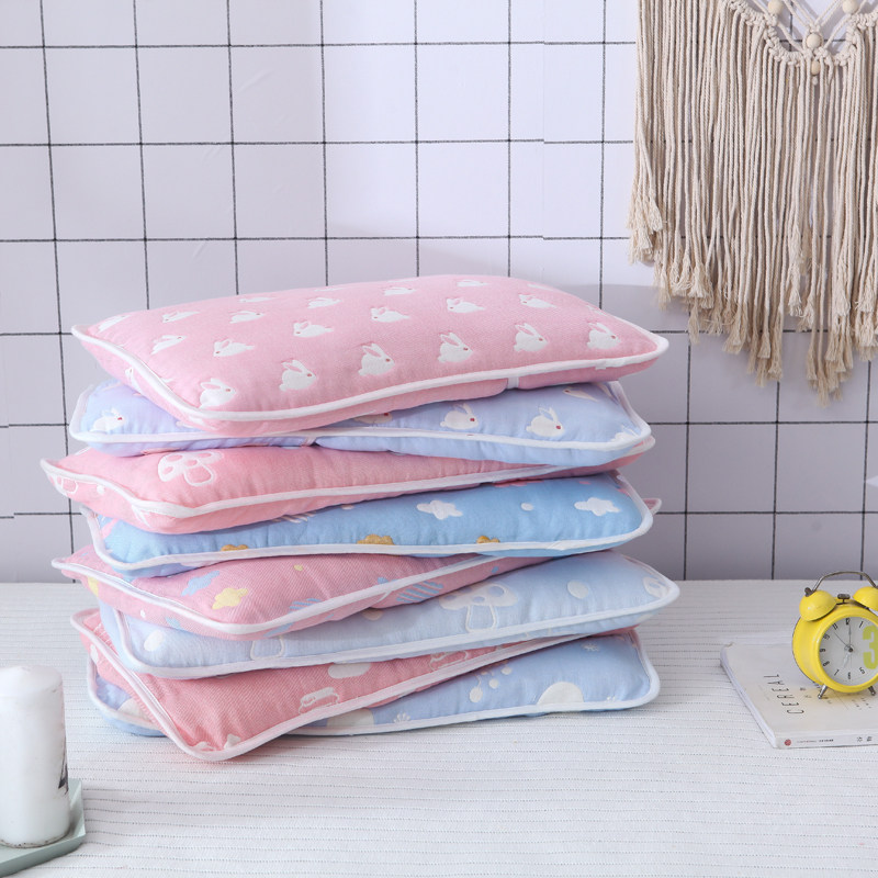 Baby pillow 0-1-3-6 years old pure cotton pillow core children's kindergarten breathable cotton gauze pillow case baby pillow